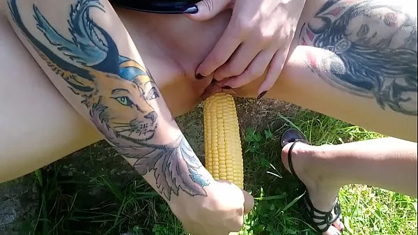 Show Lucy Ravenblood fucking pussy with corn in public drive Videos