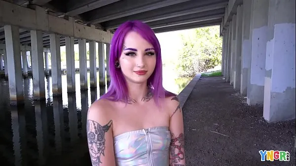 Show YNGR - Hot Inked Purple Hair Punk Teen Gets Banged drive Videos